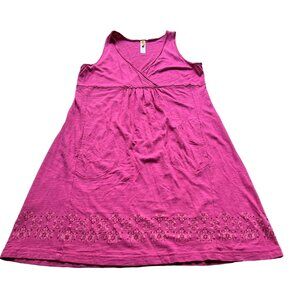 Lucy Size L Hot Pink Sleeveless Surplice V-Neck Pullover Tank Dress